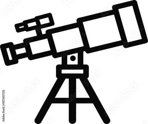 Telescope on a tripod stand for stargazing and astronomy