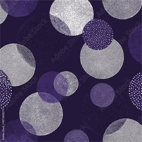 Textured Circles in Indigo and Grey