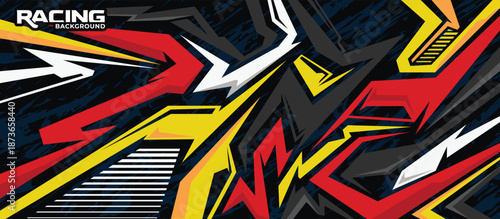  colorful car wrap template design. racing background. abstract car decal design. racing sports car wrap