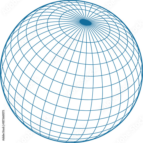 Abstract wireframe globe sphere illustration, global network grid, digital technology background, futuristic geometric earth, science data visualization, concept, design, vector