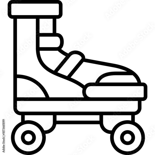 Roller Skate Illustration on Line Style