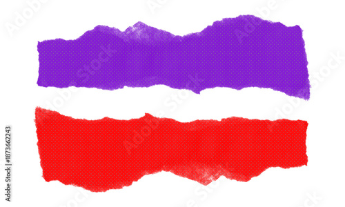 Wallpaper Mural Two large torn paper pieces in deep violet and bold red showing unique jagged outlines and subtle dot patterns for striking visual designs Torontodigital.ca