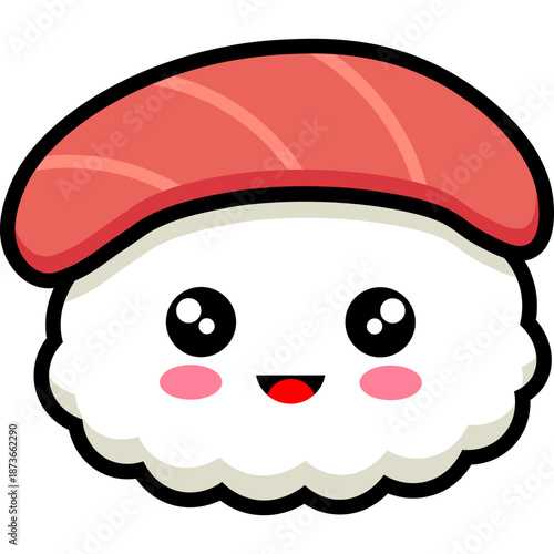 Cute Cartoon Sushi Character Illustration