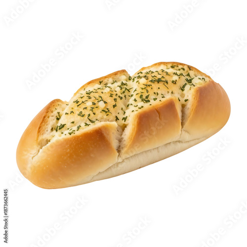 Garlic bread roll isolated on transparent background