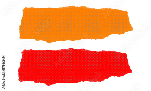 Wallpaper Mural Torn paper strips orange and red with textured pattern isolated on transparent background digital art vibrant colors Torontodigital.ca