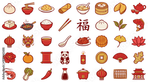 Colorful Dishes and Ingredients, Cultural Celebration, Illustration, Vibrant Kitchen Environment, Overhead View, Culinary Arts