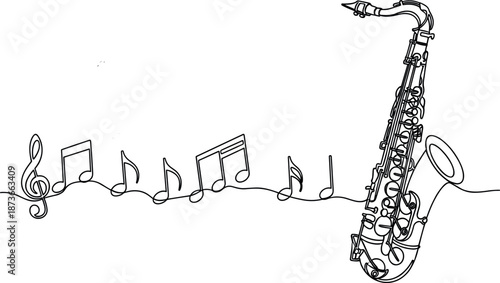 Dynamic black silhouette of a trumpet player musician with expressive brush stroke motion lines for jazz music festival posters and branding.