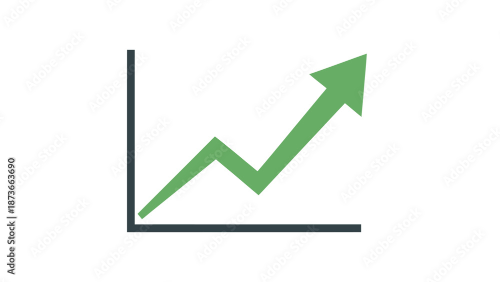 custom made wallpaper toronto digitalRising Green Arrow Graph Showing Business Growth Trend on White Background with Upward Line