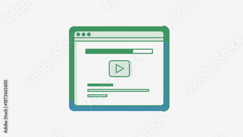 Online Video Player Interface Displayed on Browser Window with Digital Media Content and User Controls