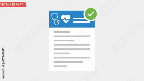 Medical Document Verification Process Showing Patient Information with Healthcare Icons on Digital Interface