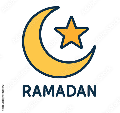Ramadan Crescent Moon Icon.