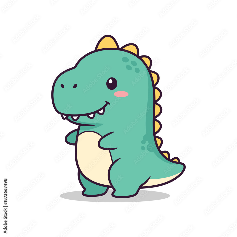 Fototapeta premium Cute Cartoon Dinosaur Vector Illustration