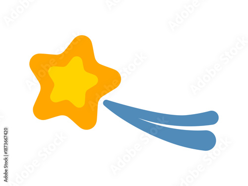 The comet. flat style. 