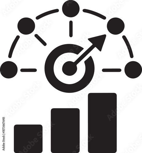 Business target growth chart, strategy and success concept, financial goals
