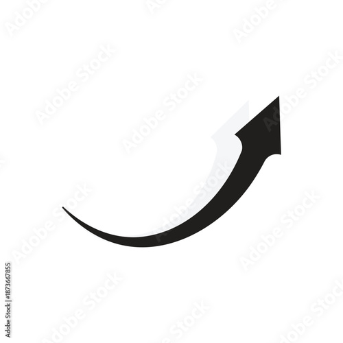 Black arrow icon template, flat style. Arrow icon for your web site design, logo, app, UI. arrow indicated the direction symbol. curved arrow sign 