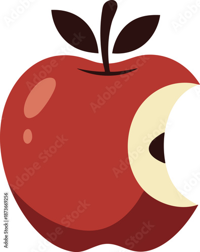 Bitten red apple