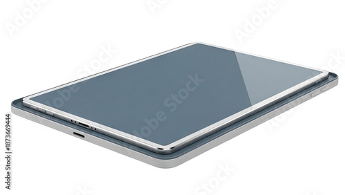 Modern Tablet with Sleek Design and Blue Screen