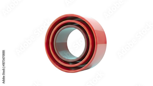 Three concentric red rings