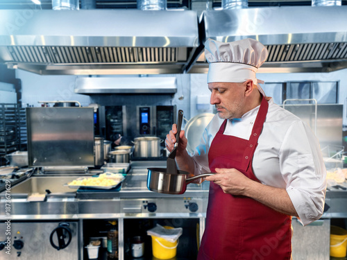 Culinary chef prepares sauc...