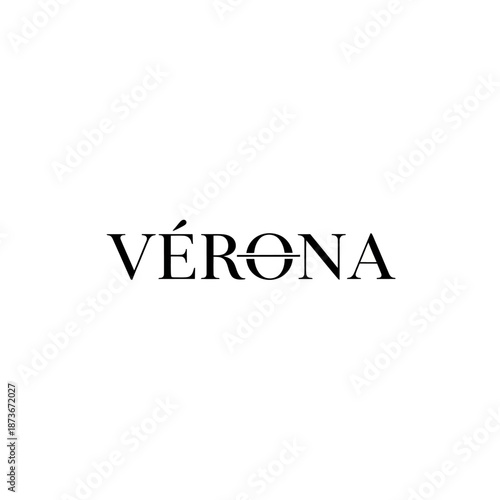 Verona text logo with a line through the middle.