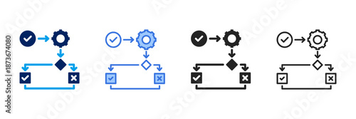 Workflow Icon Set Different Style Collection. 