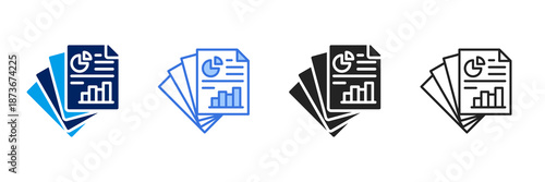 Reporting Icon Set Different Style Collection. 