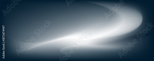 Blue white gradient abstract pattern studio background Light gives luxurious shine. Walls and floor of room sparkling, flat metal, with deep curves