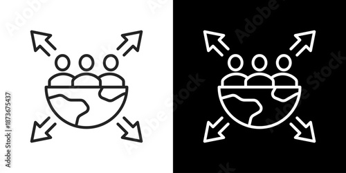 Social Impact  Icon Set. Clean Line Design With Light And Dark Versions For Versatile Use 