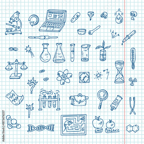 Collection of Doodles Science icons