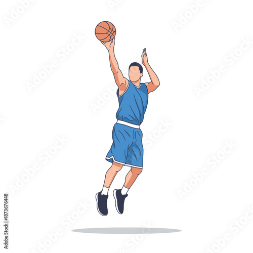 Basketball Player Shooting Jump Shot - Dynamic Sports Illustration