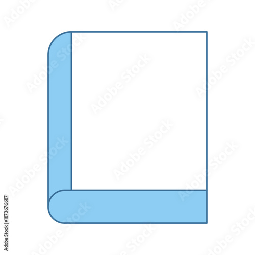 Simple flat line icon of a closed hardcover book for educational resources