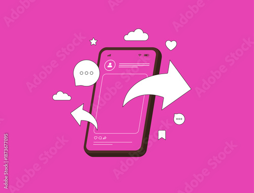 Oversharing risks online privacy as social media users share personal data without limits, raising digital safety concerns and need for boundaries in modern communication culture vector illustration