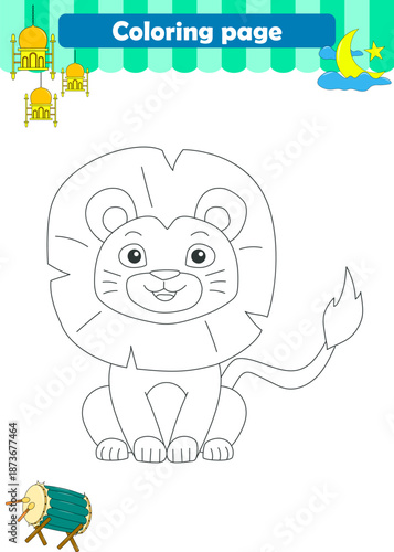 Funny cartoon animals. Coloring pages. Vector illustration