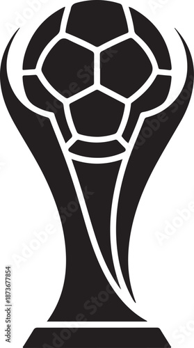 Abstract Football World Cup Trophy Silhouette Logo
