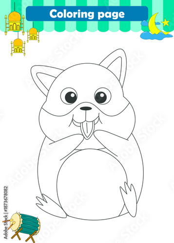 Funny cartoon animals. Coloring pages. Vector illustration
