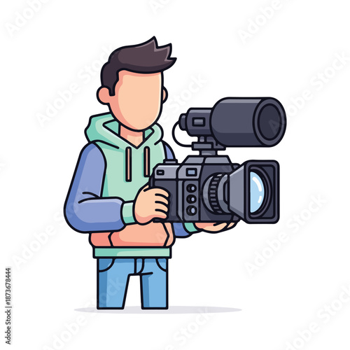 Modern Content Creator Character Illustration