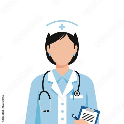 Male Nurse or Doctor in Blue Scrubs Illustration