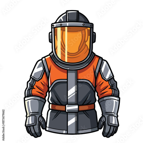 Heavy Duty Protective Suit Character Illustration