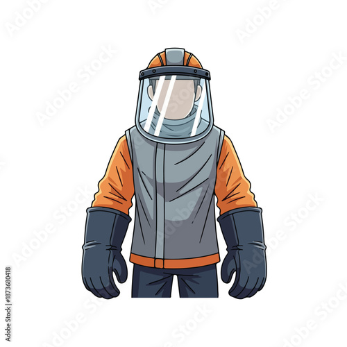 Heavy Duty Protective Suit Character Illustration