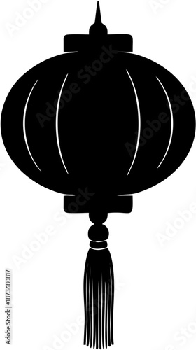 Black Chinese Lantern Silhouette Icon 1.