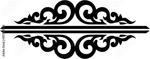 Black ornate design element.