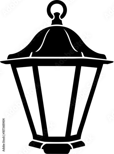 Black Street Lamp Icon.