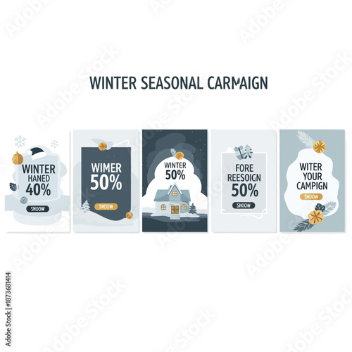 Winter Seasonal Sales Campaign Templates Collection.