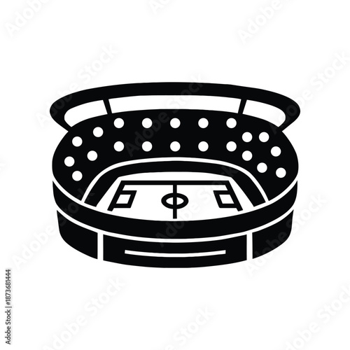 Stadium silhouette vector icon on white background