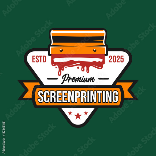 Premium Screen Printing Logo Emblem Vector Design