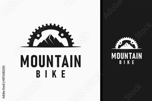 Chainring and mount for mountain bike logo symbol icon design