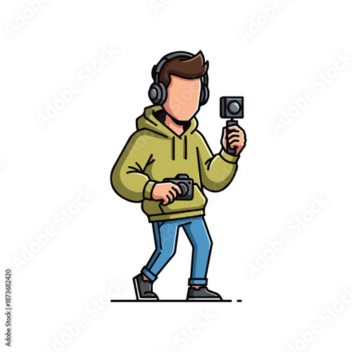 Modern Content Creator Character Illustration