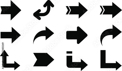 Black arrows pointing right left and up directional signs symbols