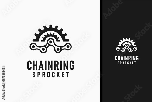 Sprocket chainring logo symbol icon design