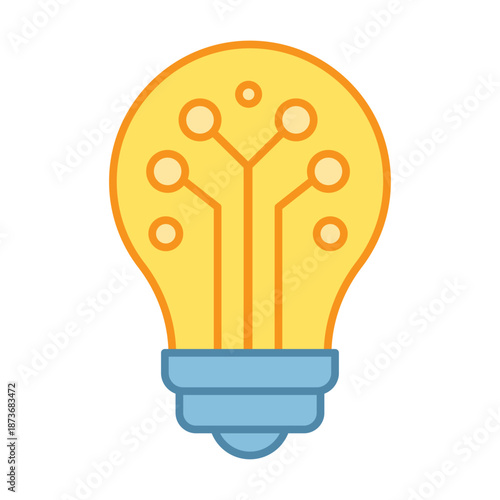 Conceptual light bulb with neural network representing creative artificial intelligence